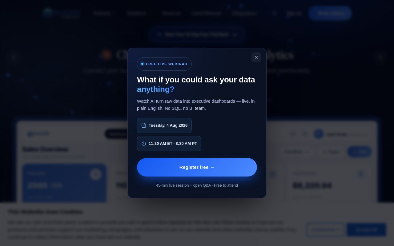 Screenshot of the Analytify homepage